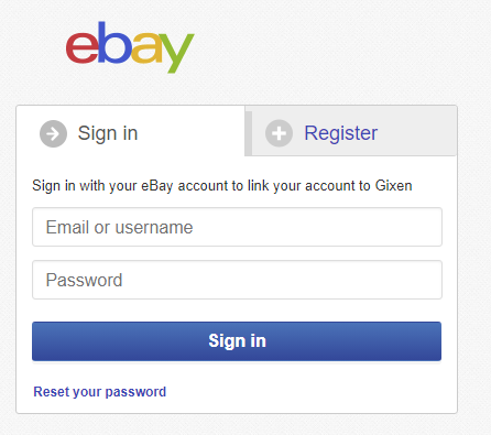 eBayにログイン