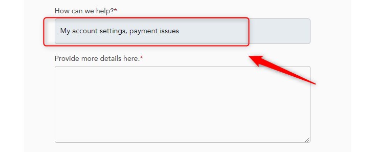 My account settings, payment issues