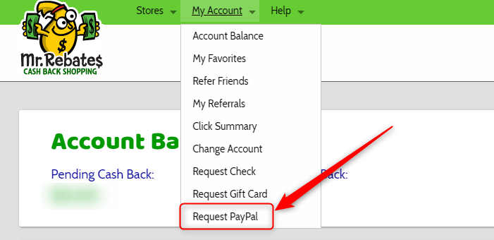 「Request PayPal」を選択
