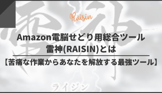 Amazon電脳せどり用総合ツール雷神(RAISIN)とは【苦痛なリサーチからあなたを解放する最強サービス】