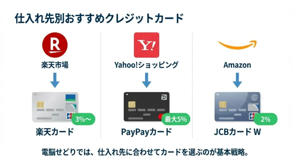 仕入れ先別おすすめクレジットカード