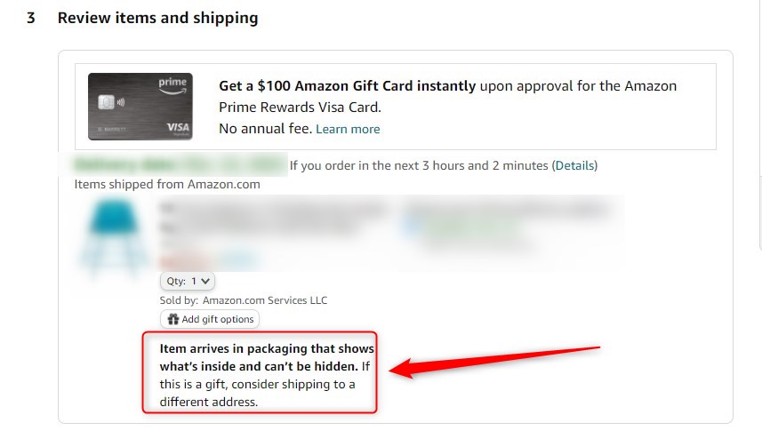 「Ship in Amazon packaging」が選択出来ない商品の例