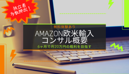 【無料体験あり】Amazon欧米輸入コンサルの概要【6ヶ月で月20万円の粗利を目指します】