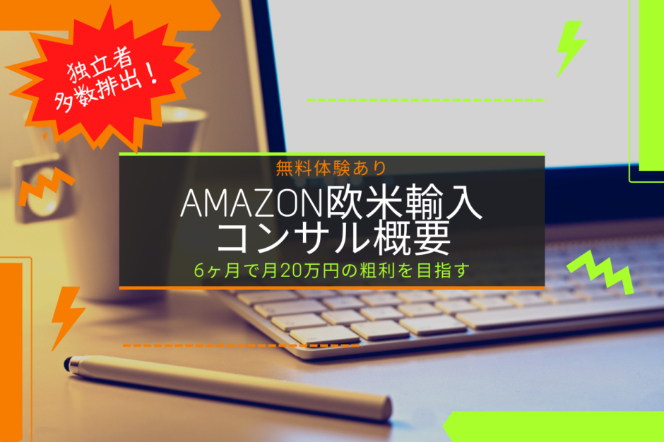 【無料体験あり】Amazon欧米輸入コンサルの概要【6ヶ月で月20万円の粗利を目指します】