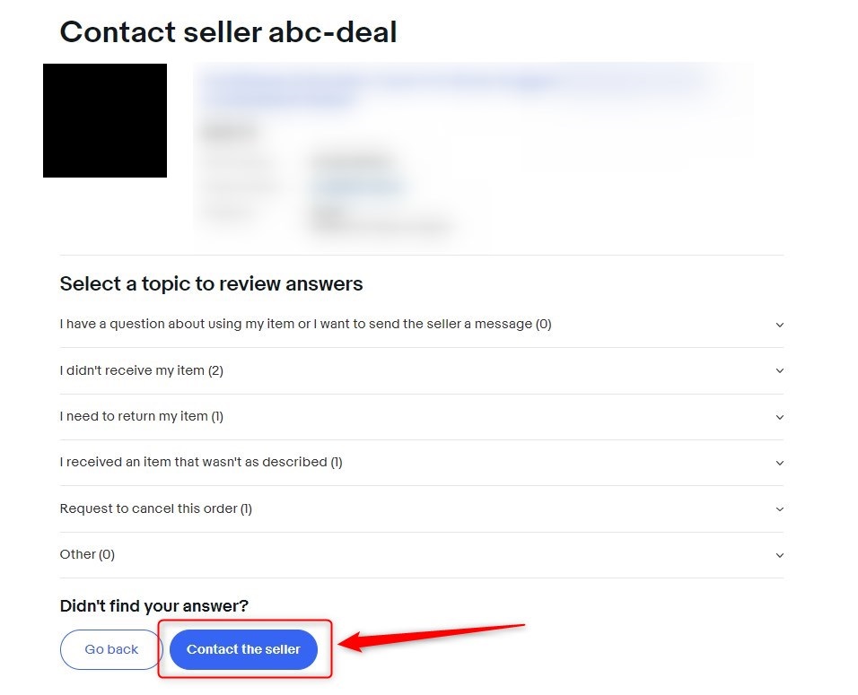 Contact the seller
