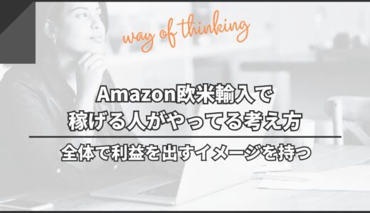 Amazon欧米輸入で稼げる人がやってる考え方｜全体で利益を出すイメージを持つ