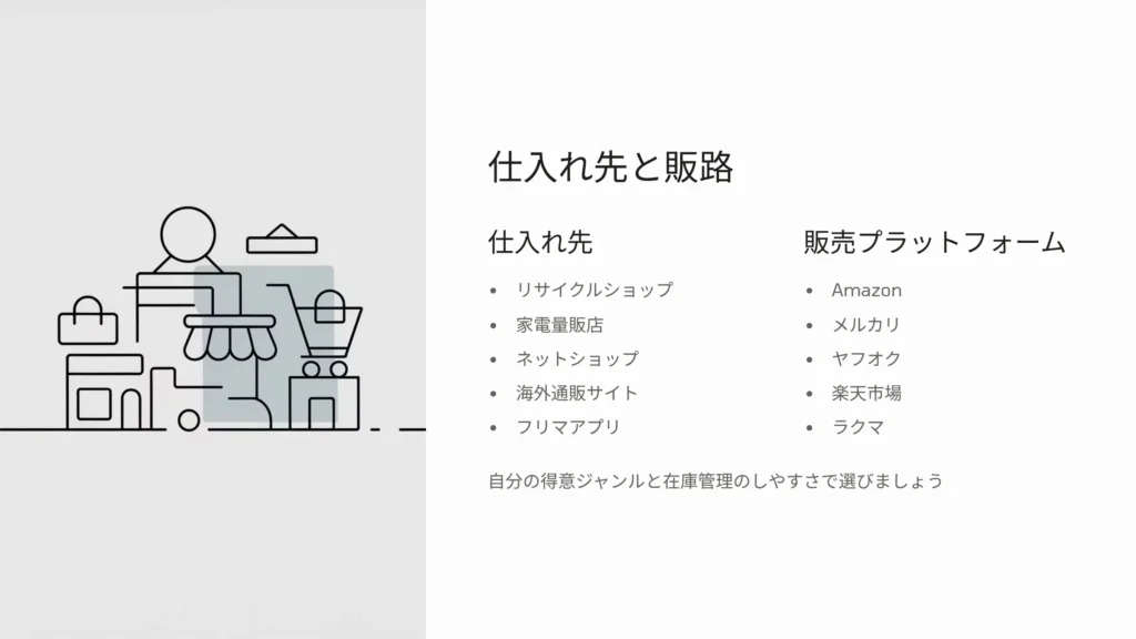 仕入れ先と販路のバリエーション