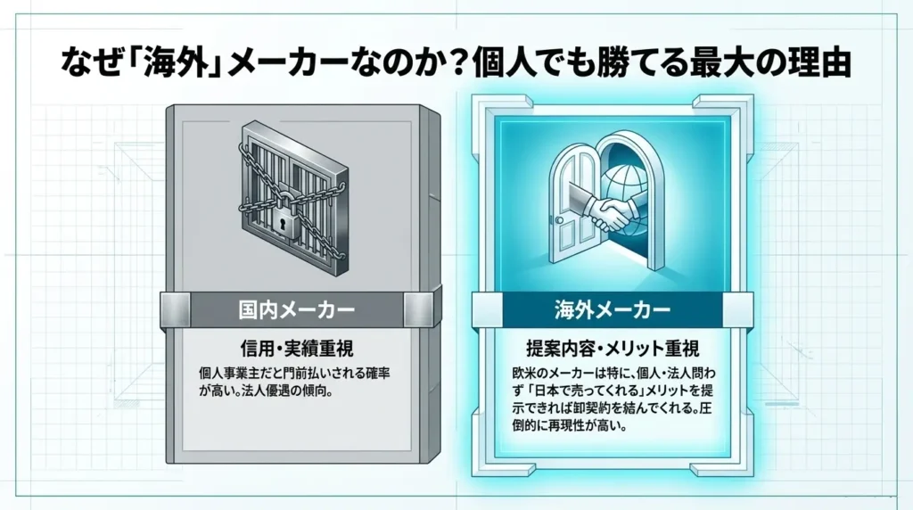 おすすめは海外メーカーとの代理店契約