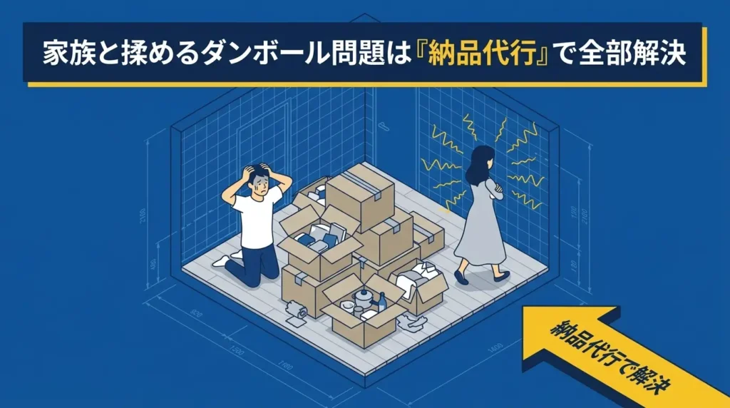 【Amazon物販】ダンボールで家が埋まる問題。納品代行で全部解決します