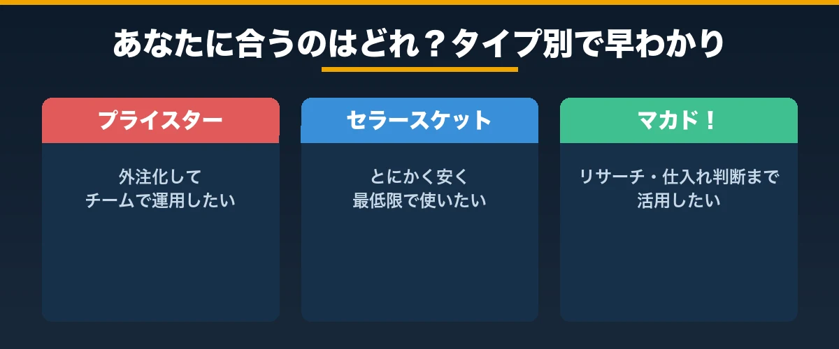 【結論】あなたに合うのはどれ?タイプ別で早わかり