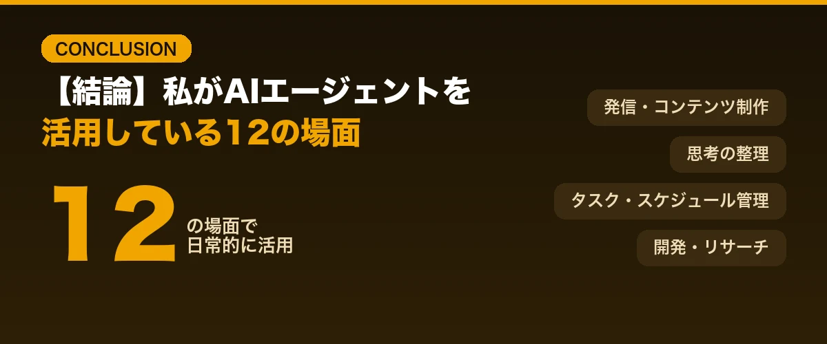 【結論】私がAIエージェントを活用している12の場面