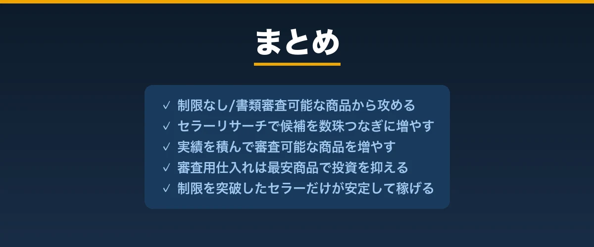 まとめ｜出品制限突破のポイント