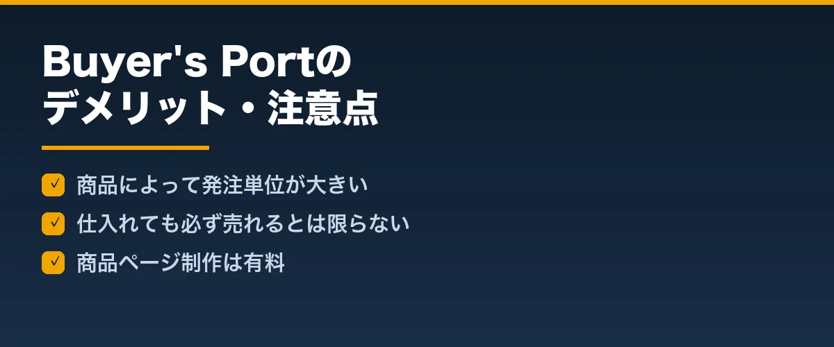 Buyer's Portのデメリット・注意点