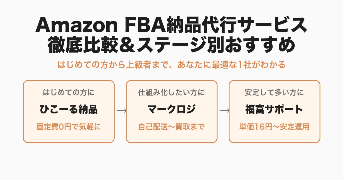 Amazon FBA納品代行サービス徹底比較＆ステージ別おすすめ