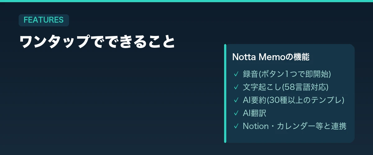 Notta Memo 機能一覧