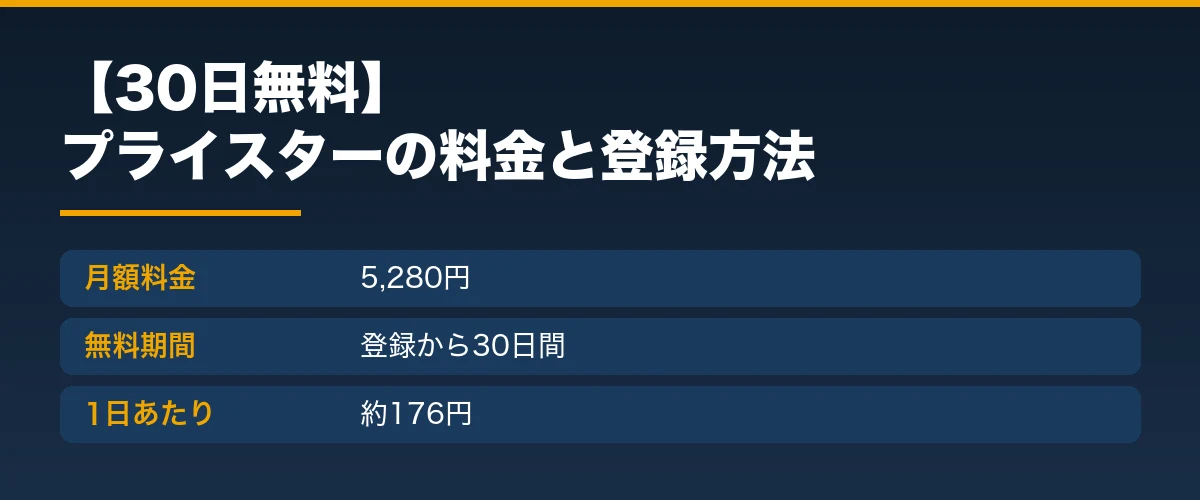 【30日無料】プライスターの料金と登録方法