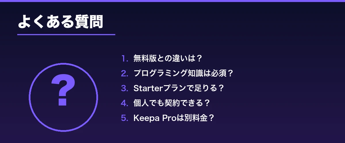 Keepa APIによくある質問