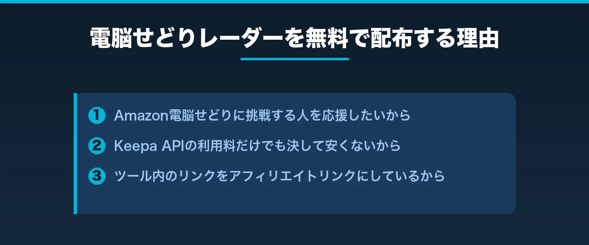電脳せどりレーダーを無料で配布する理由