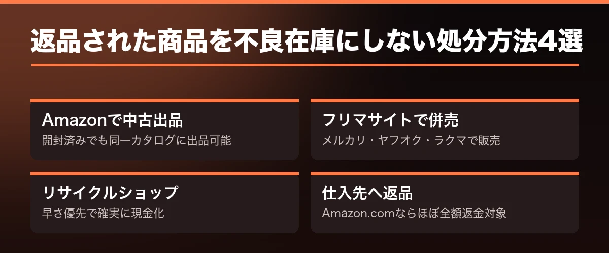 返品された商品を不良在庫にしない処分方法4選