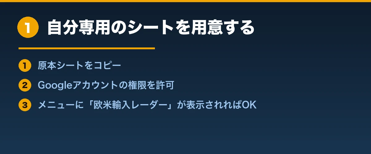 STEP1 自分専用のシートを用意する